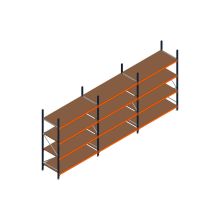 Voordeelrij MP Grootvakstelling 2500x4700x800 hxbxd 4 niveaus RAL2004/5003/Verzinkt 500kg