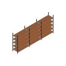 Voordeelrij MP Grootvakstelling 2500x4700x800 hxbxd 5 niveaus RAL2004/5003/Verzinkt 500kg