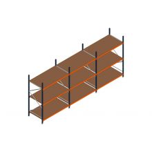 Voordeelrij MP Grootvakstelling 2500x4700x1000 hxbxd 3 niveaus RAL2004/5003/Verzinkt 500kg