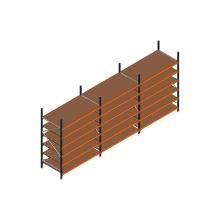 Voordeelrij MP Grootvakstelling 2500x5750x1000 hxbxd 6 niveaus RAL2004/5003/Verzinkt 400kg