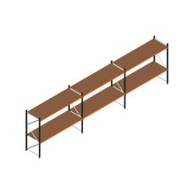 Voordeelrij MP Grootvakstelling 2000x7400x800 hxbxd 2 niveaus RAL2004/5003/Verzinkt 265kg