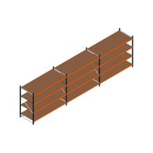 Voordeelrij MP Grootvakstelling 2000x7400x1000 hxbxd 4 niveaus RAL2004/5003/Verzinkt 265kg