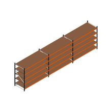 Voordeelrij MP Grootvakstelling 2000x7400x1000 hxbxd 5 niveaus RAL2004/5003/Verzinkt 265kg