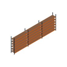 Voordeelrij MP Grootvakstelling 2500x7400x600 hxbxd 6 niveaus RAL2004/5003/Verzinkt 265kg
