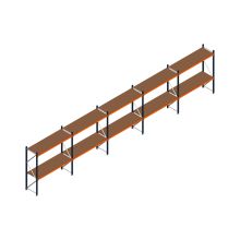 Voordeelrij MP Grootvakstelling 2000x7800x600 hxbxd 2 niveaus RAL2004/5003/Verzinkt 500kg