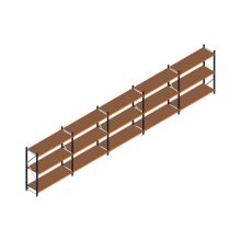 Voordeelrij MP Grootvakstelling 2000x9550x600 hxbxd 3 niveaus RAL2004/5003/Verzinkt 400kg