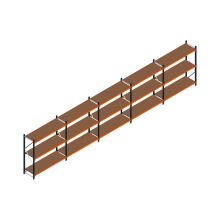 Voordeelrij MP Grootvakstelling 2000x7800x600 hxbxd 3 niveaus RAL2004/5003/Verzinkt 500kg