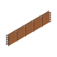 Voordeelrij MP Grootvakstelling 2000x7800x600 hxbxd 5 niveaus RAL2004/5003/Verzinkt 500kg
