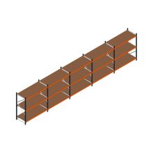Voordeelrij MP Grootvakstelling 2000x7800x800 hxbxd 3 niveaus RAL2004/5003/Verzinkt 500kg