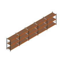Voordeelrij MP Grootvakstelling 2000x9550x800 hxbxd 3 niveaus RAL2004/5003/Verzinkt 400kg