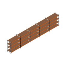 Voordeelrij MP Grootvakstelling 2000x9550x800 hxbxd 4 niveaus RAL2004/5003/Verzinkt 400kg