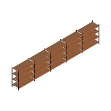 Voordeelrij MP Grootvakstelling 2000x7800x800 hxbxd 4 niveaus RAL2004/5003/Verzinkt 500kg