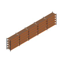 Voordeelrij MP Grootvakstelling 2000x7800x800 hxbxd 5 niveaus RAL2004/5003/Verzinkt 500kg