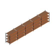 Voordeelrij MP Grootvakstelling 2000x7800x1000 hxbxd 4 niveaus RAL2004/5003/Verzinkt 500kg