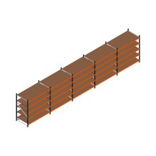 Voordeelrij MP Grootvakstelling 2000x7800x1000 hxbxd 5 niveaus RAL2004/5003/Verzinkt 500kg