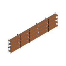 Voordeelrij MP Grootvakstelling 2250x7800x600 hxbxd 4 niveaus RAL2004/5003/Verzinkt 500kg