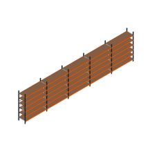 Voordeelrij MP Grootvakstelling 2250x7800x600 hxbxd 6 niveaus RAL2004/5003/Verzinkt 500kg