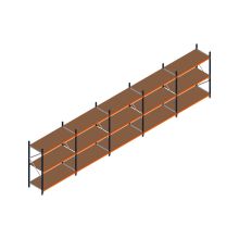 Voordeelrij MP Grootvakstelling 2250x7800x800 hxbxd 3 niveaus RAL2004/5003/Verzinkt 500kg