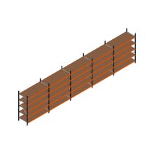 Voordeelrij MP Grootvakstelling 2250x7800x800 hxbxd 5 niveaus RAL2004/5003/Verzinkt 500kg