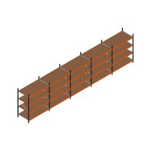 Voordeelrij MP Grootvakstelling 2250x7800x1000 hxbxd 4 niveaus RAL2004/5003/Verzinkt 500kg