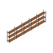 Voordeelrij MP Grootvakstelling 2500x7800x600 hxbxd 3 niveaus RAL2004/5003/Verzinkt 500kg