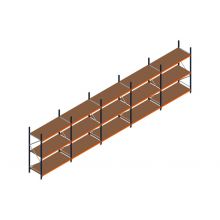 Voordeelrij MP Grootvakstelling 2500x7800x800 hxbxd 3 niveaus RAL2004/5003/Verzinkt 500kg