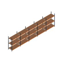 Voordeelrij MP Grootvakstelling 2500x9550x800 hxbxd 3 niveaus RAL2004/5003/Verzinkt 400kg