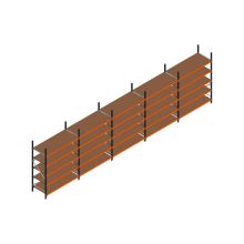 Voordeelrij MP Grootvakstelling 2500x9550x800 hxbxd 5 niveaus RAL2004/5003/Verzinkt 400kg
