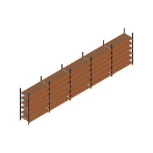 Voordeelrij MP Grootvakstelling 2500x7800x800 hxbxd 6 niveaus RAL2004/5003/Verzinkt 500kg
