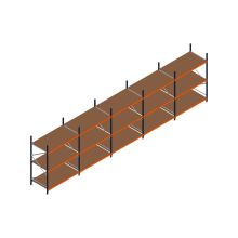 Voordeelrij MP Grootvakstelling 2500x7800x1000 hxbxd 3 niveaus RAL2004/5003/Verzinkt 500kg