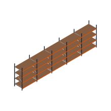 Voordeelrij MP Grootvakstelling 2500x7800x1000 hxbxd 4 niveaus RAL2004/5003/Verzinkt 500kg