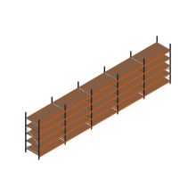 Voordeelrij MP Grootvakstelling 2500x7800x1000 hxbxd 5 niveaus RAL2004/5003/Verzinkt 500kg