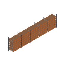 Voordeelrij MP Grootvakstelling 2500x7800x1000 hxbxd 6 niveaus RAL2004/5003/Verzinkt 500kg