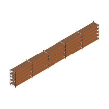 Voordeelrij MP Grootvakstelling 2000x12300x800 hxbxd 5 niveaus RAL2004/5003/Verzinkt 265kg