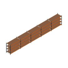 Voordeelrij MP Grootvakstelling 2000x12300x1000 hxbxd 4 niveaus RAL2004/5003/Verzinkt 265kg