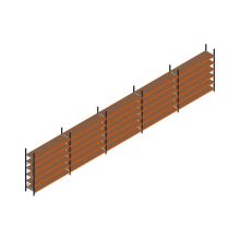 Voordeelrij MP Grootvakstelling 2500x12300x600 hxbxd 6 niveaus RAL2004/5003/Verzinkt 265kg