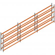 Voordeelrij Bandenstelling 2500x7400x400 hxbxd 4 niveaus RAL2004/Verzinkt 265kg