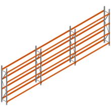 Voordeelrij Bandenstelling 2500x7400x400 hxbxd 4 niveaus RAL2004/Verzinkt 265kg