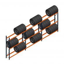 Voordeelrij Bandenstelling 2250x5750x400 hxbxd 3 niveaus RAL2004/5003/Verzinkt 400kg