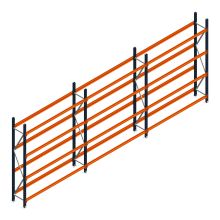 Voordeelrij Bandenstelling 2500x5750x400 hxbxd 4 niveaus RAL2004/5003/Verzinkt 400kg