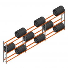 Voordeelrij Bandenstelling 2250x7400x400 hxbxd 3 niveaus RAL2004/5003/Verzinkt 265kg