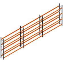 Voordeelrij Bandenstelling 2500x7400x400 hxbxd 4 niveaus RAL2004/5003/Verzinkt 265kg