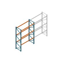 Beginsectie deels gebruikte Nedcon PR palletstelling 4000x3100x1100mm hxbxd 3niveaus 2600kg/niv