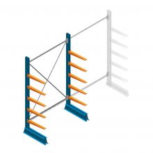 Beginsectie Draagarmstelling licht Enkelzijdig 2000x1250x500mm (hxbxd) 5 niveaus