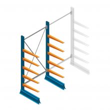Beginsectie Draagarmstelling licht Enkelzijdig 2000x1000x600mm (hxbxd) 5 niveaus