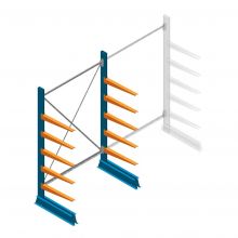 Beginsectie Draagarmstelling licht Enkelzijdig 2000x1250x600mm (hxbxd) 5 niveaus