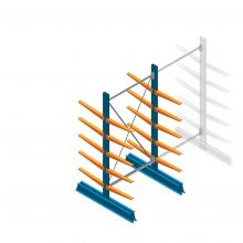 Beginsectie Draagarmstelling licht Dubbelzijdig 2000x1000x500mm (hxbxd) 5 niveaus