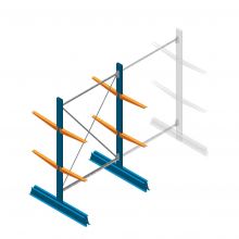 Beginsectie Draagarmstelling licht Dubbelzijdig 2000x1250x500mm (hxbxd) 2 niveaus