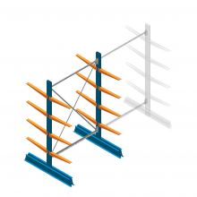 Beginsectie Draagarmstelling licht Dubbelzijdig 2000x1250x500mm (hxbxd) 4 niveaus
