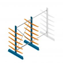 Beginsectie Draagarmstelling licht Dubbelzijdig 2000x1250x500mm (hxbxd) 5 niveaus